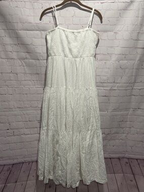 American Eagle Outfitters White Spaghetti-Strap Maxi Sun Dress Woman’s Size XL